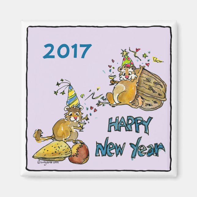 Íman de animação de chipsets para feliz ano novo 2 (Frente)