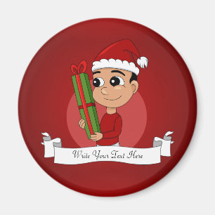 Íman de animação do menino de Natal