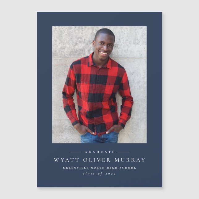 Íman de anúncio clássico de graduação do marinho s (Frente)