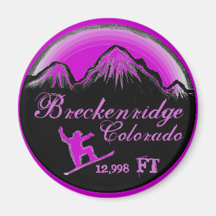 Íman de arte roxo de snowboard de Breckenridge Co