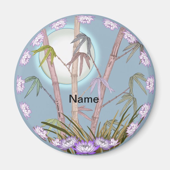 Íman de Bamboo Lotus Moon (Frente)