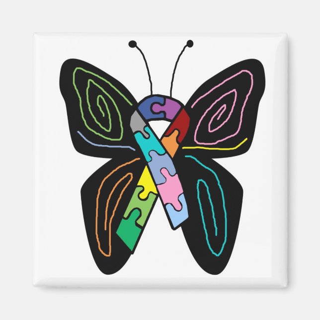 Íman de borboleta Autism (Frente)