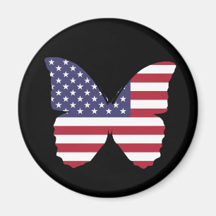 íman de borboleta de bandeira americana