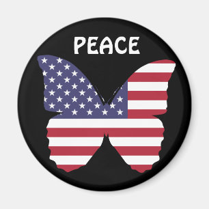 íman de borboleta de bandeira americana