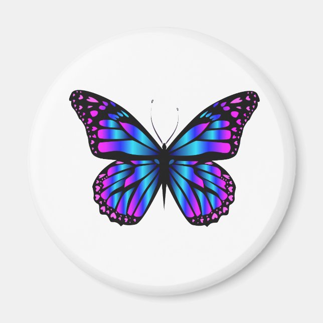 íman de borboleta de cor vibrante (Frente)