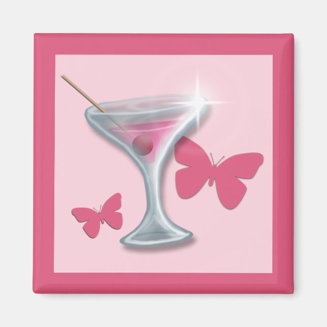 Íman de Borboleta Rosa Martini (Frente)