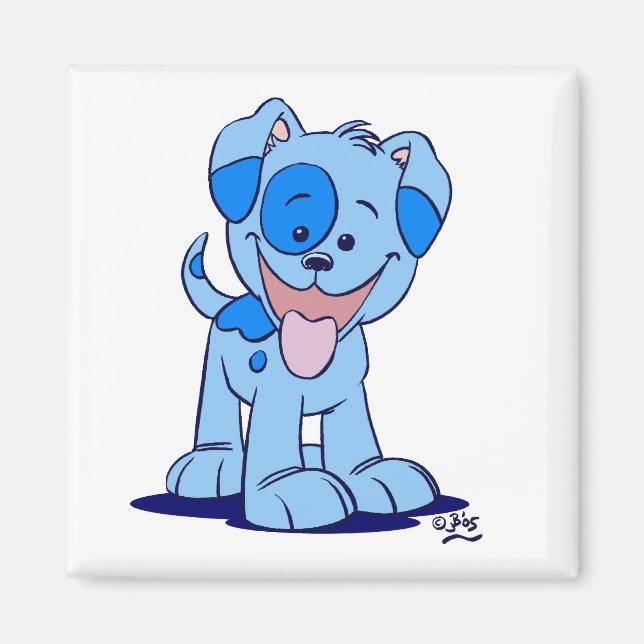 Íman de cachorrinho azul (Frente)