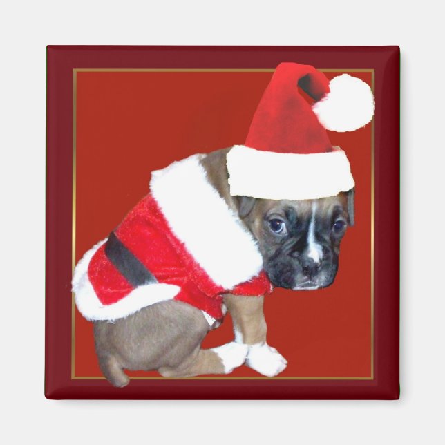 Íman de cachorrinho de Natal (Frente)