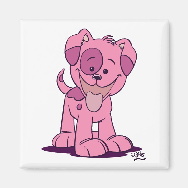 Íman de cachorrinho rosa (Frente)