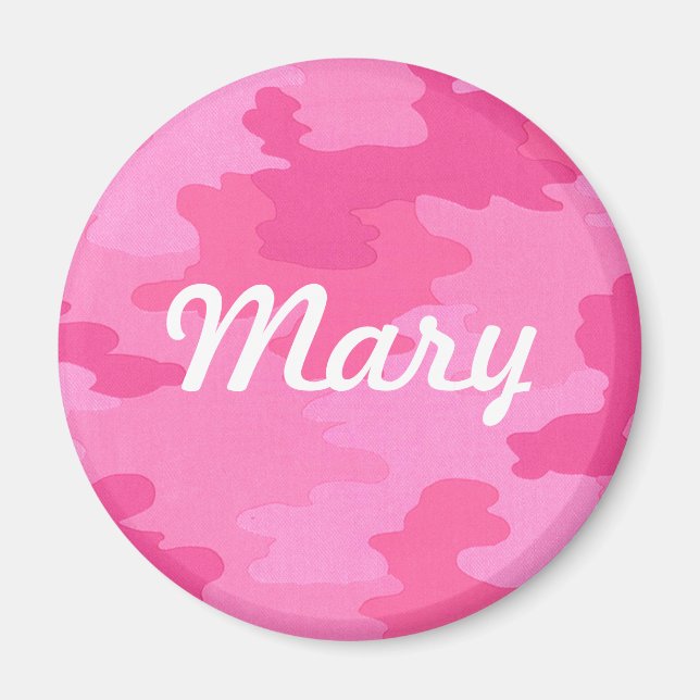 Íman de Camuflagem Cor-de-Rosa Escuro Personalizad (Frente)