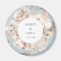 Íman de casamento do jardim floral Dusty Blue-Beig