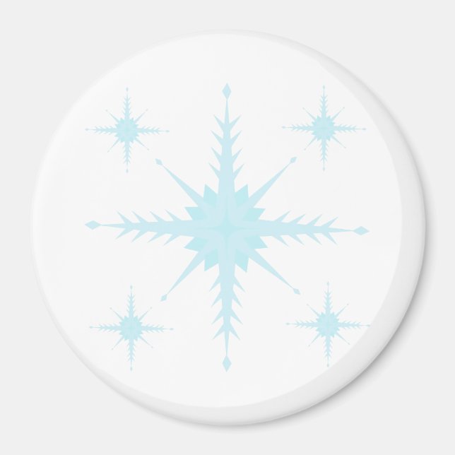 Íman de círculo com flocos de neve (Frente)
