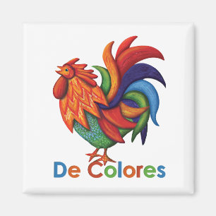 Íman De Colores Galo Gallo 2" ímã quadrado