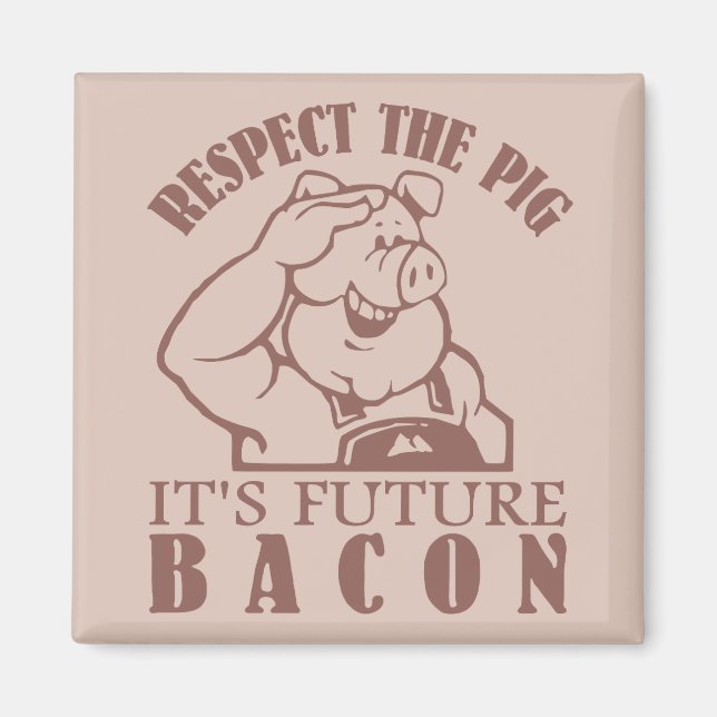 Íman de cor personalizado PIG TO BACON (Frente)