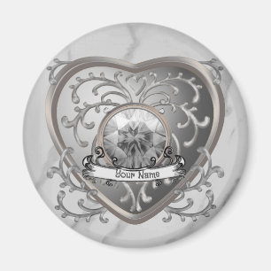 Íman de Coração Fada de Jewel Silver Personalizado
