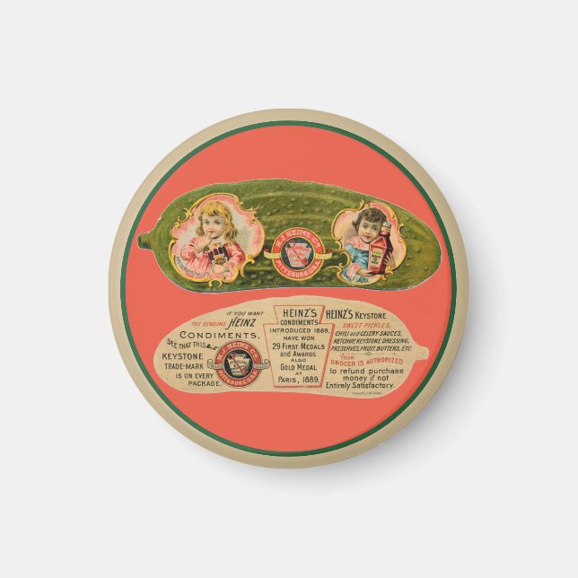 Íman de cozinha com etiqueta de comida de picles (Frente)