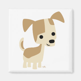 Íman de desenho animado de cão inquisitivo
