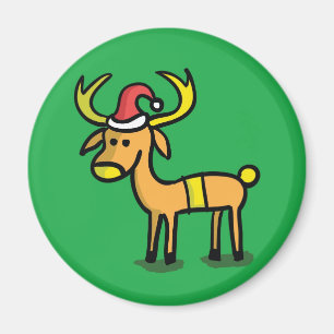 Íman de desenho animado de rena de Natal fofo