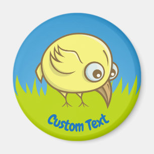 Íman de desenho de aves amarelo