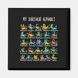 Íman De Dinossauros Alphabet Abc De Volta Ao Estudante 