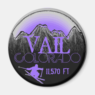 Íman de esqui roxo do Vail Colorado