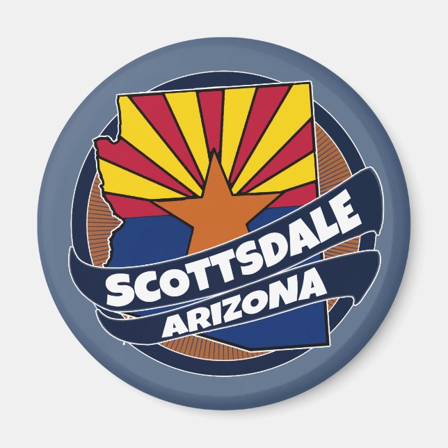 Íman de explosão da bandeira da Arizona Scottsdale (Frente)
