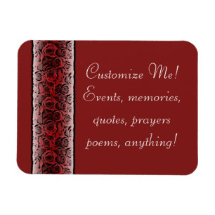 Íman de faixa de rosa vermelha de safra personaliz