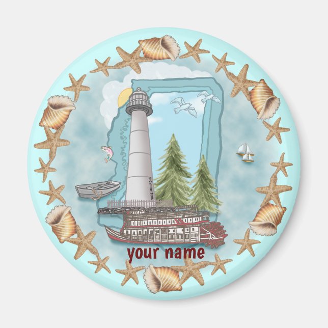 Íman de Farol do Mississippi (Frente)