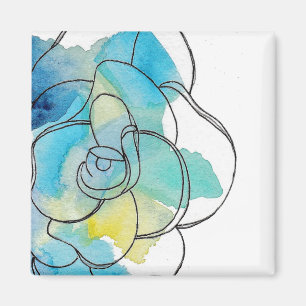 íman de flor de aquarela