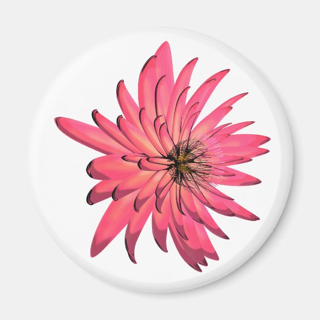 íman de flor rosa escuro (Frente)