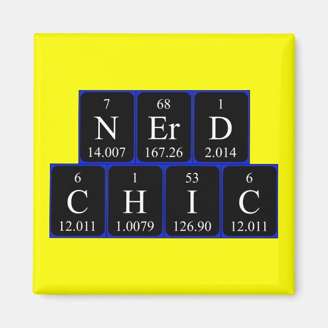 Íman de frase de mesa periódica NerdChic (Frente)