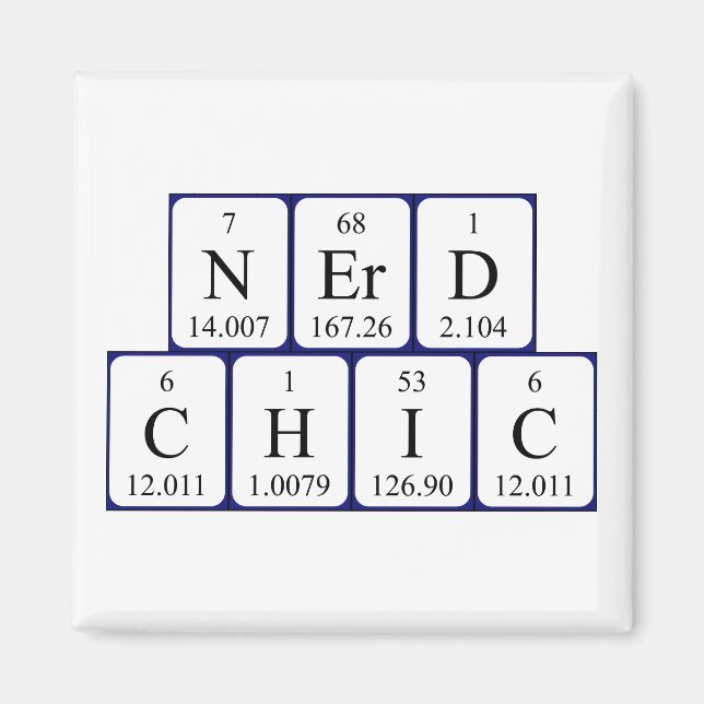 Íman de frase de mesa periódica NerdChic (Frente)