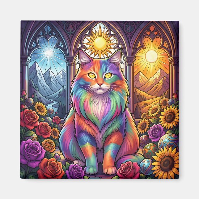 íman de gato arco-íris (Frente)