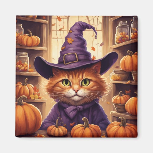 íman de gato de halloween (Frente)