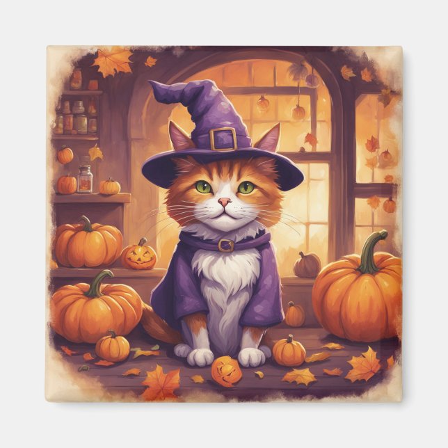 íman de gato de halloween #8 (Frente)
