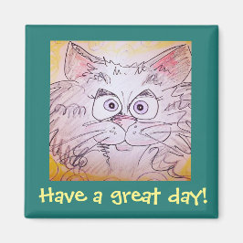 íman de gato de olhos grandes - azul