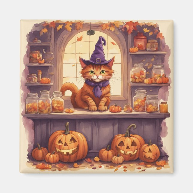 íman de gato do halloween #3 (Frente)