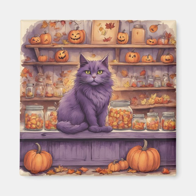 íman de gato do halloween #5 (Frente)