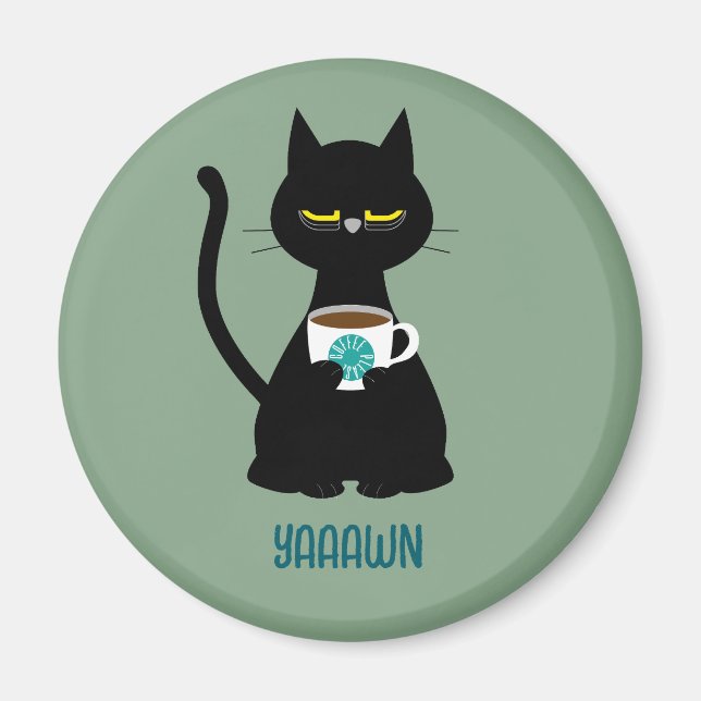 Íman de gato sonolento YAAWN (Frente)