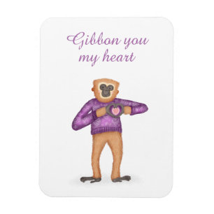 Íman de gibbon bonito para um ente querido