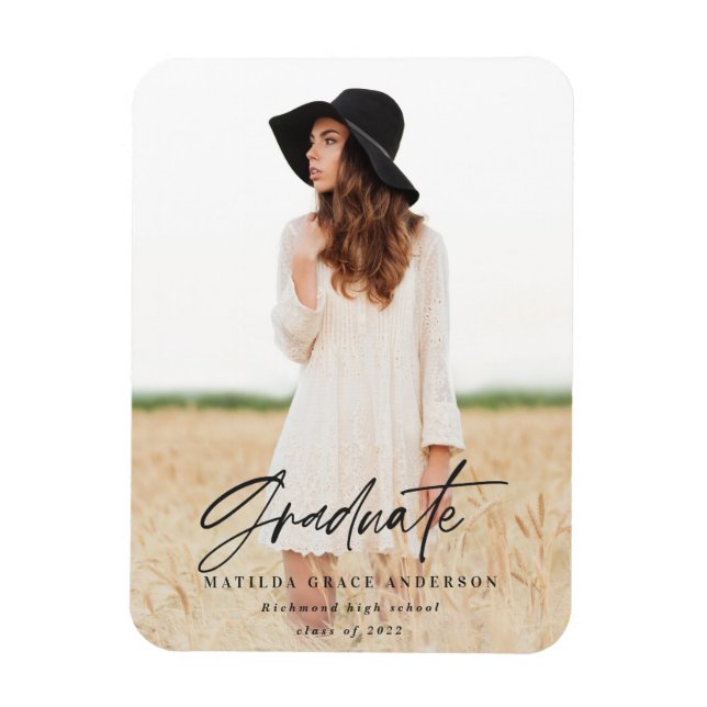 Íman de graduação de tipografia mínima moderna (Vertical)