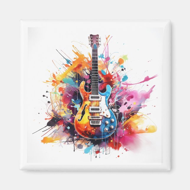 íman de guitarra de aquarela (Frente)