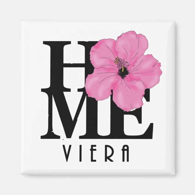 Íman de Hibisco Rosa Viera HOME (Frente)