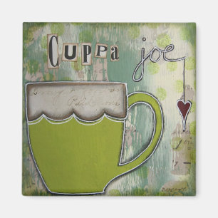 Íman De "ímã da arte Cuppa Joe" por Nancy Lefko
