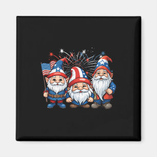 Íman De Julho Patriótico Gnomos Americanos Flag Usa Gno