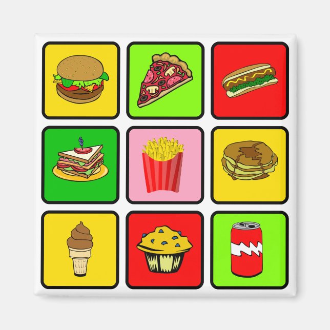 Íman de Junkie de Comida Rápida (Frente)