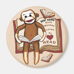 Íman de leitura do macaco Sock