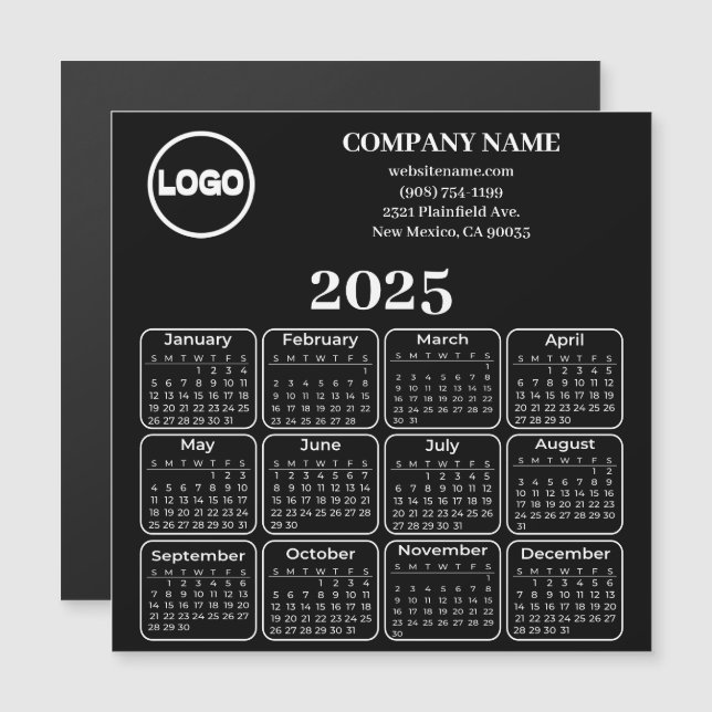 Íman de logotipo e nome da empresa personalizada d (Frente/Verso)