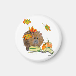 Íman DE Magnet Herbst Igel mit Kürbis