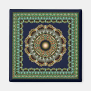 Íman de mandala fractal elegante